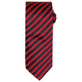 Red-Black - Front - Premier Unisex Adult Double Stripe Tie