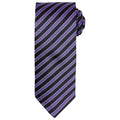 Rich Violet-Black - Front - Premier Unisex Adult Double Stripe Tie