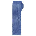 Mid Blue - Front - Premier Unisex Adult Slim Knitted Tie