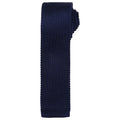 Navy - Front - Premier Unisex Adult Slim Knitted Tie