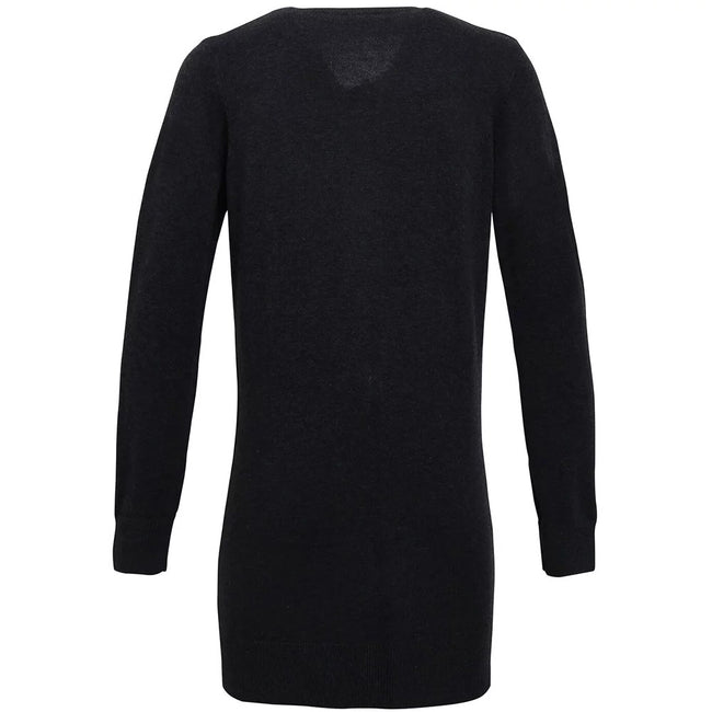 Black - Lifestyle - Premier Womens-Ladies Longline V Neck Cardigan