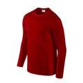 Red - Side - Gildan Unisex Adult Softstyle Plain Long-Sleeved T-Shirt