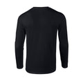 Black - Back - Gildan Unisex Adult Softstyle Plain Long-Sleeved T-Shirt