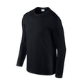 Black - Side - Gildan Unisex Adult Softstyle Plain Long-Sleeved T-Shirt