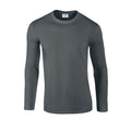 Charcoal - Front - Gildan Unisex Adult Softstyle Plain Long-Sleeved T-Shirt