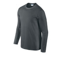 Charcoal - Side - Gildan Unisex Adult Softstyle Plain Long-Sleeved T-Shirt