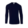 Navy - Front - Gildan Unisex Adult Softstyle Plain Long-Sleeved T-Shirt