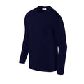 Navy - Side - Gildan Unisex Adult Softstyle Plain Long-Sleeved T-Shirt