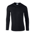 Black - Front - Gildan Unisex Adult Softstyle Plain Long-Sleeved T-Shirt