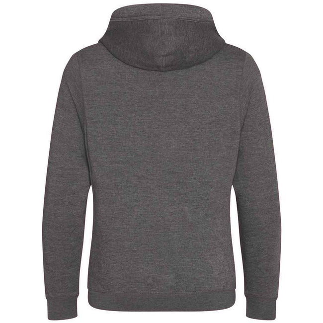 Charcoal - Back - Awdis Unisex Adult Cross Neck Hoodie
