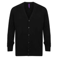 Black - Front - Henbury Mens Cotton Acrylic V Neck Cardigan