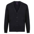 Navy - Front - Henbury Mens Cotton Acrylic V Neck Cardigan