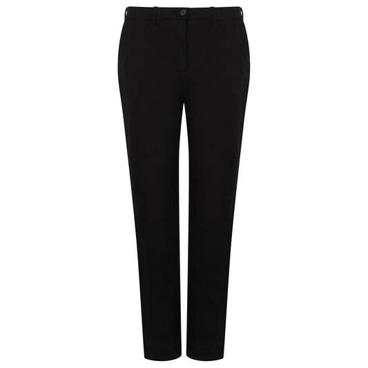 Black - Front - Henbury Womens-Ladies Stretch Chinos