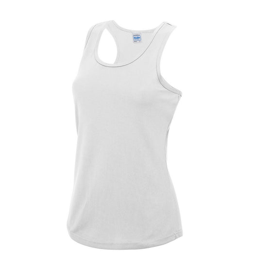 Arctic White - Front - AWDis Cool Womens-Ladies Moisture Wicking Girlie Tank Top
