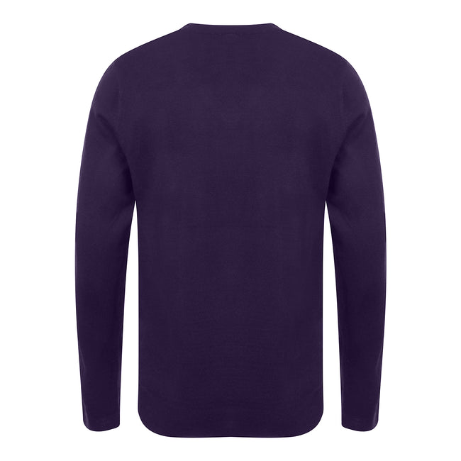 Purple - Back - Henbury Mens Cotton Acrylic V Neck Sweatshirt