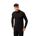 Black - Side - Skinni Fit Mens Feel Good Stretch Roll Neck Top