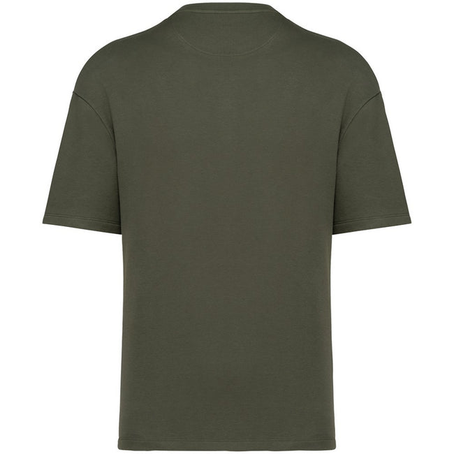 Khaki Green - Back - Native Spirit Mens French Terry T-Shirt