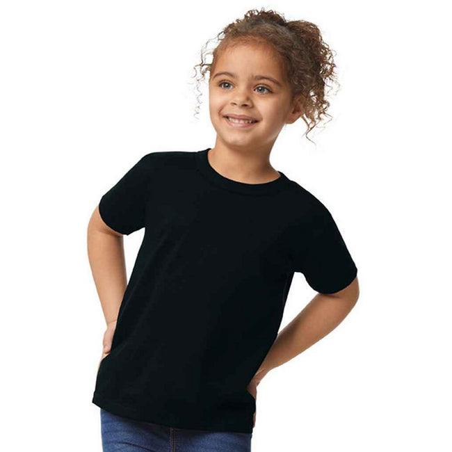 Black - Front - Gildan Childrens-Kids Plain Cotton Heavy T-Shirt