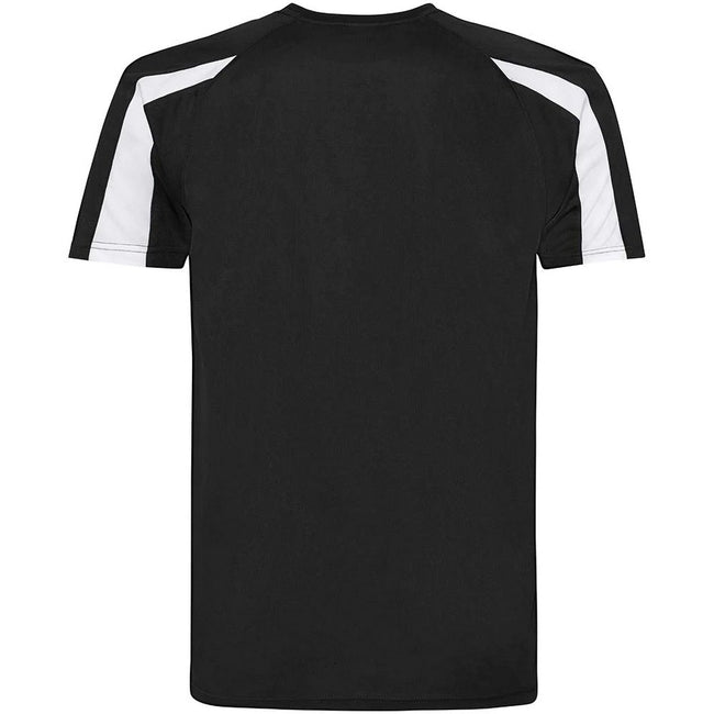 Jet Black-Arctic White - Back - AWDis Cool Mens Contrast Moisture Wicking T-Shirt