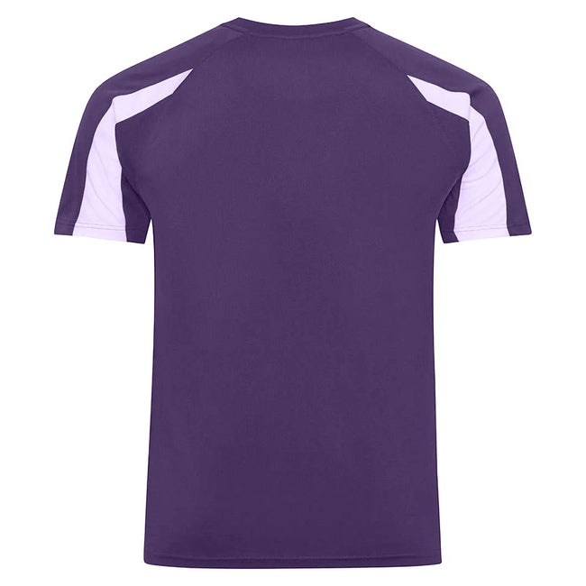 Purple-Arctic White - Back - AWDis Cool Mens Contrast Moisture Wicking T-Shirt