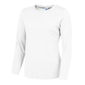 Arctic White - Front - AWDis Cool Womens-Ladies Girlie Long-Sleeved T-Shirt