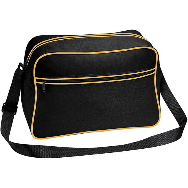 Black-Gold - Front - Bagbase Retro 18L Shoulder Bag