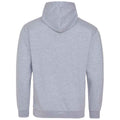 Heather Grey-Fire Red - Back - Awdis Unisex Adult Varsity Hoodie