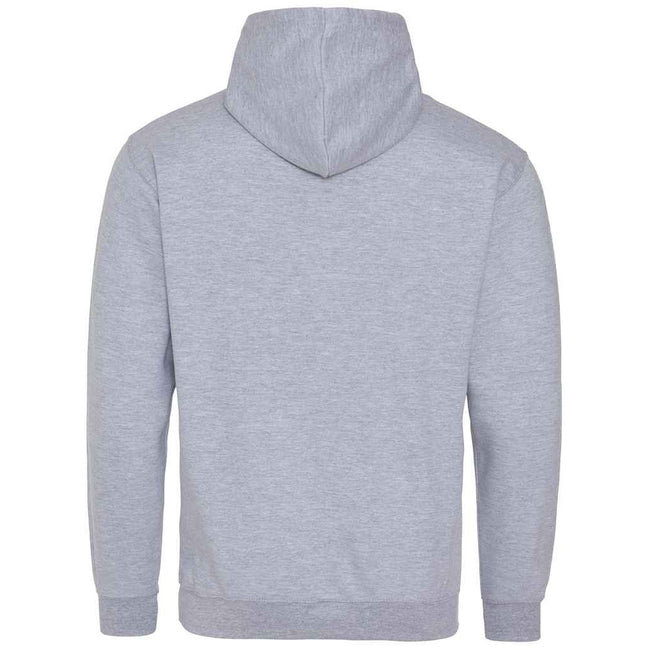 Heather Grey-Fire Red - Back - Awdis Unisex Adult Varsity Hoodie