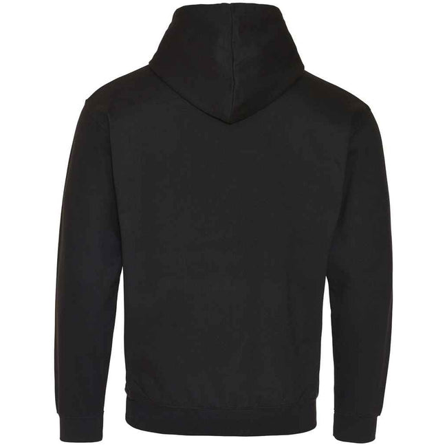 Jet Black-Heather Grey - Back - Awdis Unisex Adult Varsity Hoodie
