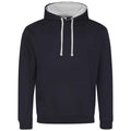 New French Navy-Heather Grey - Front - Awdis Unisex Adult Varsity Hoodie