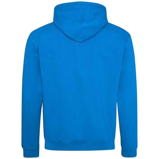 Sapphire Blue-Heather Grey - Back - Awdis Unisex Adult Varsity Hoodie