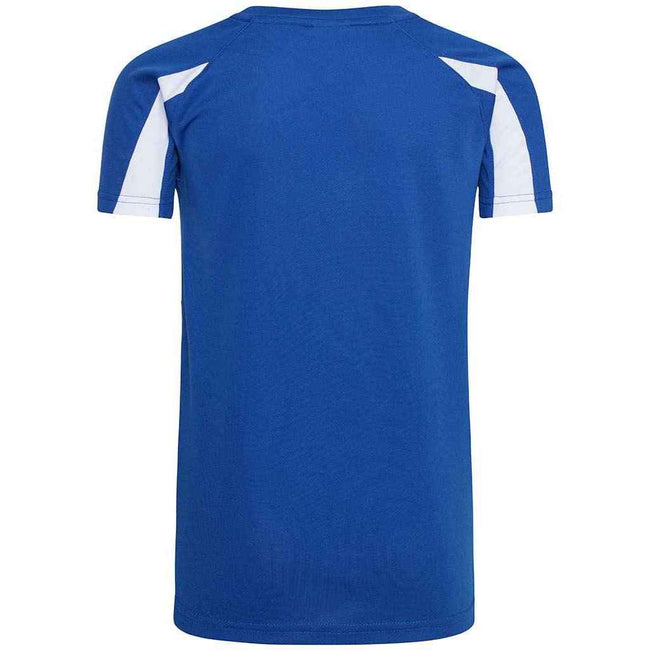 Royal Blue-Arctic White - Front - AWDis Cool Childrens-Kids Contrast Moisture Wicking T-Shirt