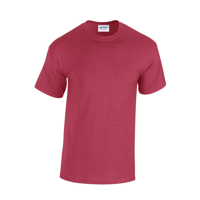 Antique Cherry Red - Front - Gildan Unisex Adult Plain Cotton Heavy T-Shirt