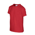 Red - Side - Gildan Childrens-Kids Plain Cotton Heavy T-Shirt