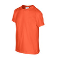 Orange - Side - Gildan Childrens-Kids Plain Cotton Heavy T-Shirt