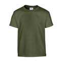 Military Green - Front - Gildan Childrens-Kids Plain Cotton Heavy T-Shirt