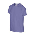 Violet - Side - Gildan Childrens-Kids Plain Cotton Heavy T-Shirt
