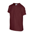 Maroon - Side - Gildan Childrens-Kids Plain Cotton Heavy T-Shirt