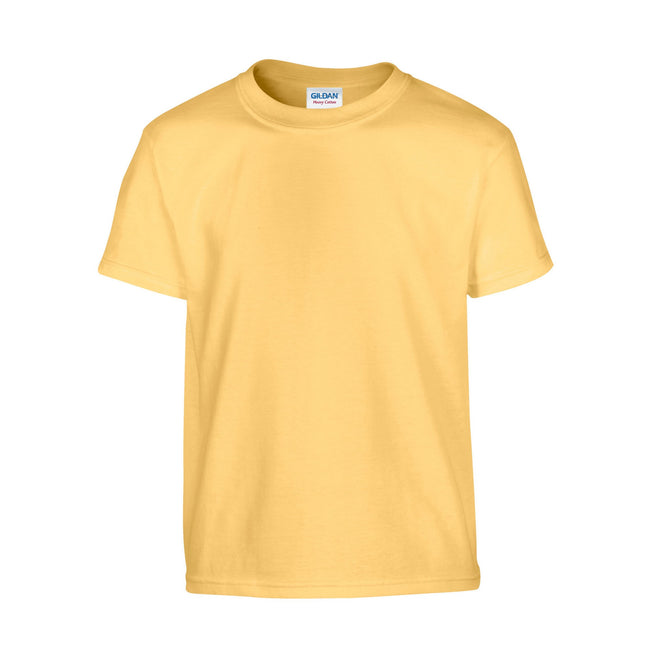 Yellow Haze - Front - Gildan Childrens-Kids Plain Cotton Heavy T-Shirt