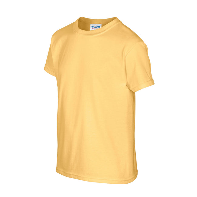 Yellow Haze - Side - Gildan Childrens-Kids Plain Cotton Heavy T-Shirt