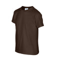 Dark Chocolate - Side - Gildan Childrens-Kids Plain Cotton Heavy T-Shirt