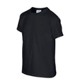 Black - Side - Gildan Childrens-Kids Plain Cotton Heavy T-Shirt
