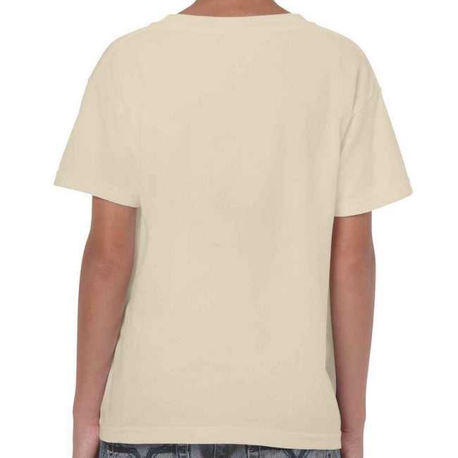 Sand - Back - Gildan Childrens-Kids Plain Cotton Heavy T-Shirt