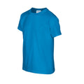 Sapphire Blue - Side - Gildan Childrens-Kids Plain Cotton Heavy T-Shirt