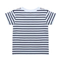 White-Oxford Navy - Back - Larkwood Childrens-Kids Striped Crew Neck T-Shirt