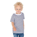 White-Oxford Navy - Side - Larkwood Childrens-Kids Striped Crew Neck T-Shirt