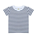 White-Oxford Navy - Front - Larkwood Childrens-Kids Striped Crew Neck T-Shirt