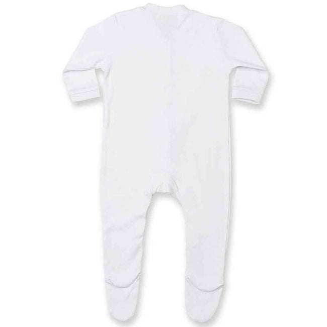 White - Front - Larkwood Baby Plain Sleepsuit