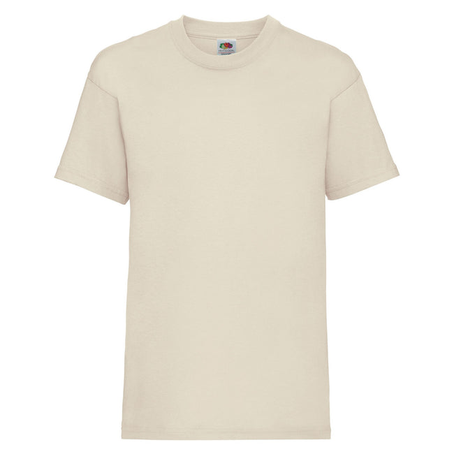Natural - Front - Fruit of the Loom Childrens-Kids Value T-Shirt