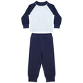 Navy-White - Front - Larkwood Childrens-Kids Long Pyjama Set